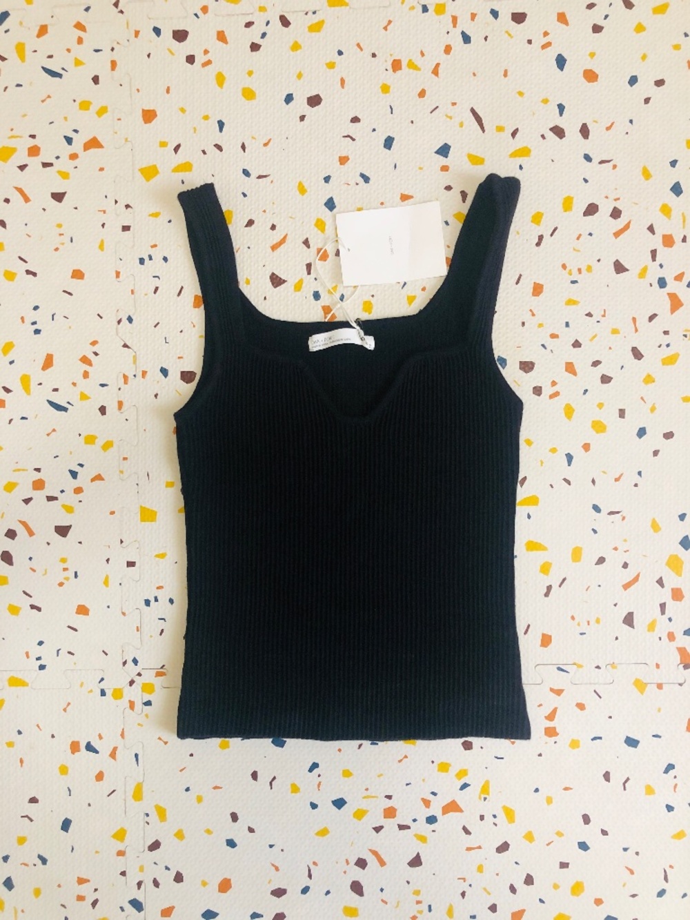 OAK + FORT black ribbed tank